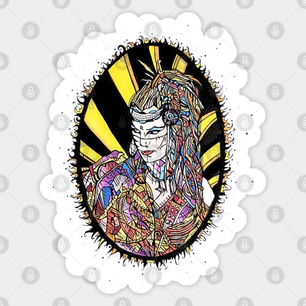 The Viking Woman Sticker by KazArtDesigns